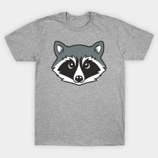 Kawaii Cute Raccoon Face Illustration T-Shirt